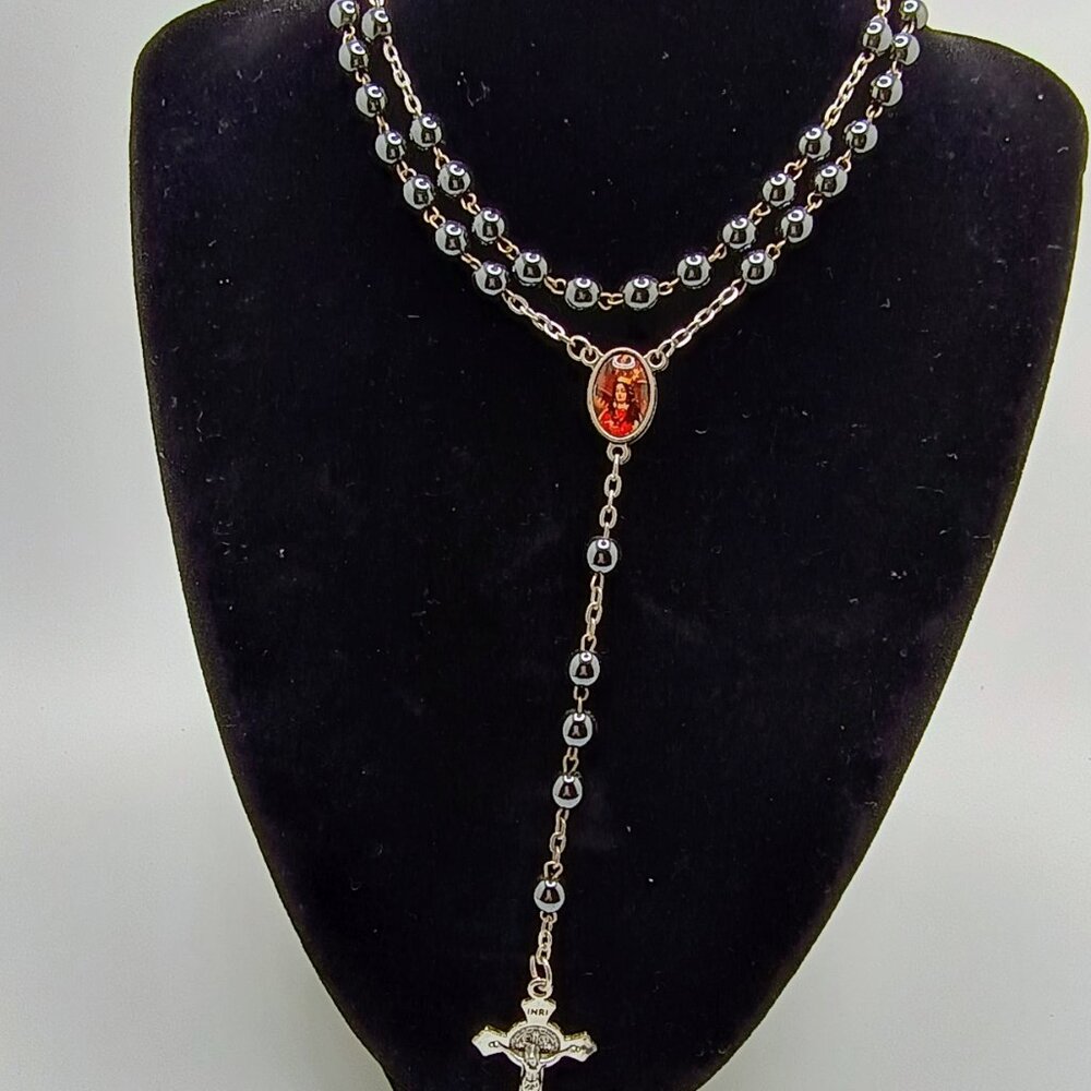 Unisex Hematite Cross Necklace Peruvian Handmade Crafts